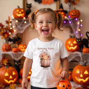 Spooky Babe Pumpkin für Mädchen Baby T-shirt