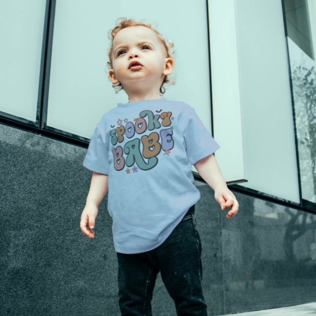 Spooky Baby farbenfrohe Retro-Typografie Blume Baby Strampler (Von Creator hochgeladen)