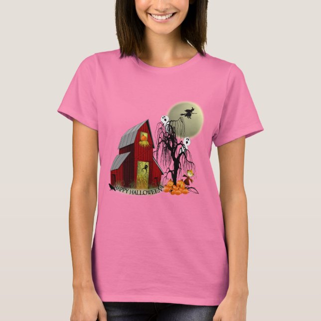 Spooky Barn Halloween Shirt (Vorderseite)