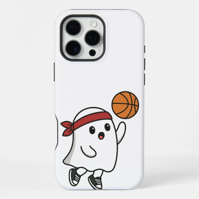 Spooky Basketball Ghost iPhone 16 Pro Max Hülle (Rückseite)
