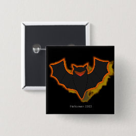 Spooky Bat Halloween Button | Schwarzes Thema