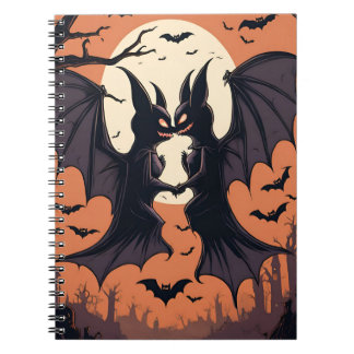 Spooky Bat Halloween Notebook - Gothic Full Moon J Notizblock