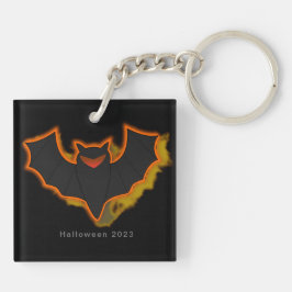 Spooky Bat Halloween Schlüsselanhänger | Schwarzes