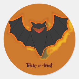 Spooky Bat Halloween Sticker - Orange Thema