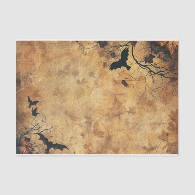 Spooky Bats Eerie Crow Halloween Decoupage Seidenpapier (Vorderseite)