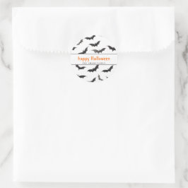 Spooky Bats Personalisiert Happy Halloween Runder Aufkleber
