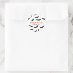 Spooky Bats Personalisiert Happy Halloween Runder Aufkleber
