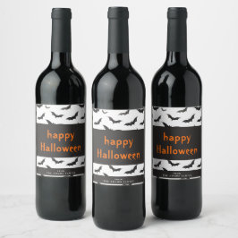 Spooky Bats Personalisiert Happy Halloween Weinetikett