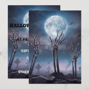 Spooky Beängstigend Skeleton Untot Halloween-Party Einladung