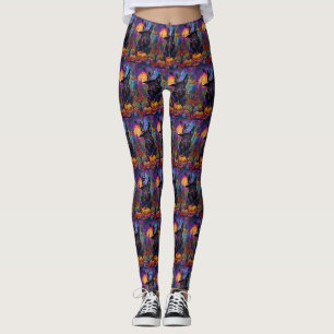 Spooky Belgischer Schäferhund Halloween Hexenkürbi Leggings