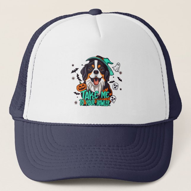 Spooky Bernese Halloween : Bring mich zu deinem Ho Truckerkappe (Vorderseite)