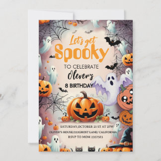 Spooky Birthday Invitation Editable Digital Down Einladung