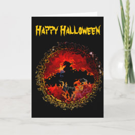 Spooky Black Bat Halloween Karte