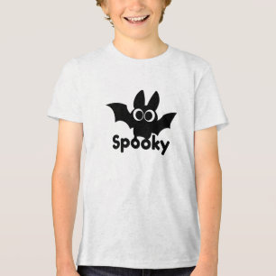 Spooky Black Bat Halloween Personalisiert Tri-Blend Shirt