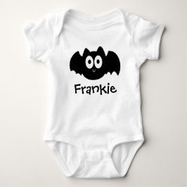 Spooky Black Bat Halloween Personalisierter Name Baby Strampler
