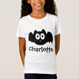 Spooky Black Bat Halloween Personalisierter Name T-Shirt