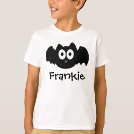 Spooky Black Bat Halloween Personalisierter Name T-Shirt