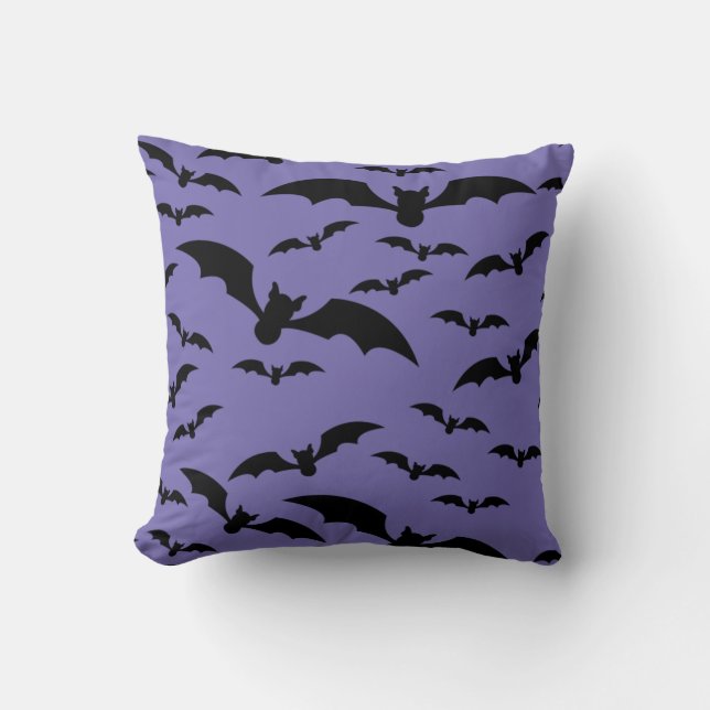 Spooky Black Bats Happy Halloween Kissen (Vorderseite)