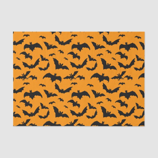 Spooky Black Bats zu Halloween Seidenpapier (Vorderseite)