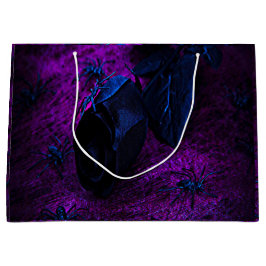 Spooky Black Blue Rose, Black Spiders, Lila, ZSG Große Geschenktüte