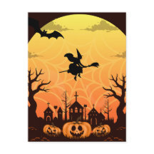 Spooky Black Cat Halloween Design - Modernes Minim