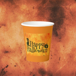 Spooky Black Cat Halloween Paper Cups Pappbecher
