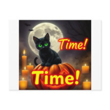 Spooky Black Cat Halloween Postkarte