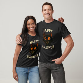 Spooky Black Cat Halloween T-Shirt