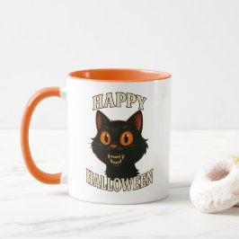 Spooky Black Cat Halloween Tasse