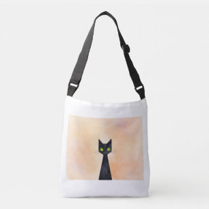 Spooky Black Cat Halloween Tote Tasche. Tragetaschen Mit Langen Trägern