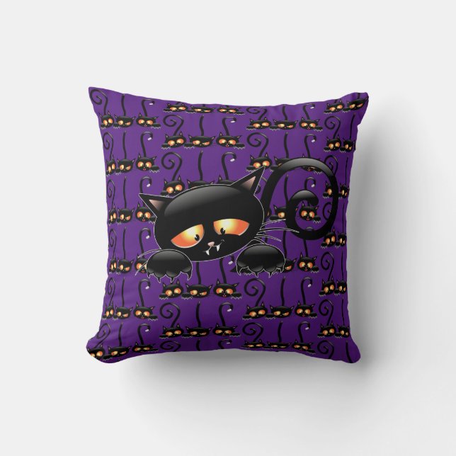 Spooky Black Cat Kissen (Vorderseite)