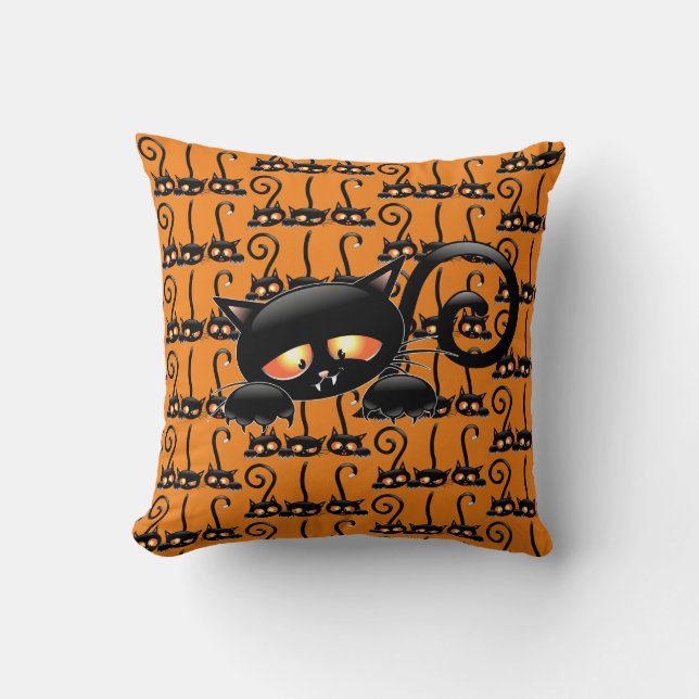 Spooky Black Cat Kissen (Vorderseite)