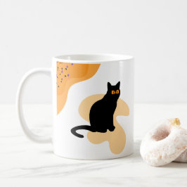 Spooky Black Cat mit Creepy Eyes Halloween Geschen Kaffeetasse