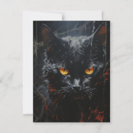 Spooky Black Cat Postkarte