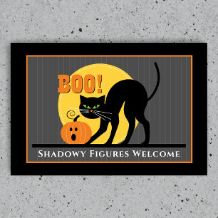 Spooky Black Cat Pumpkin Halloween Fußmatte