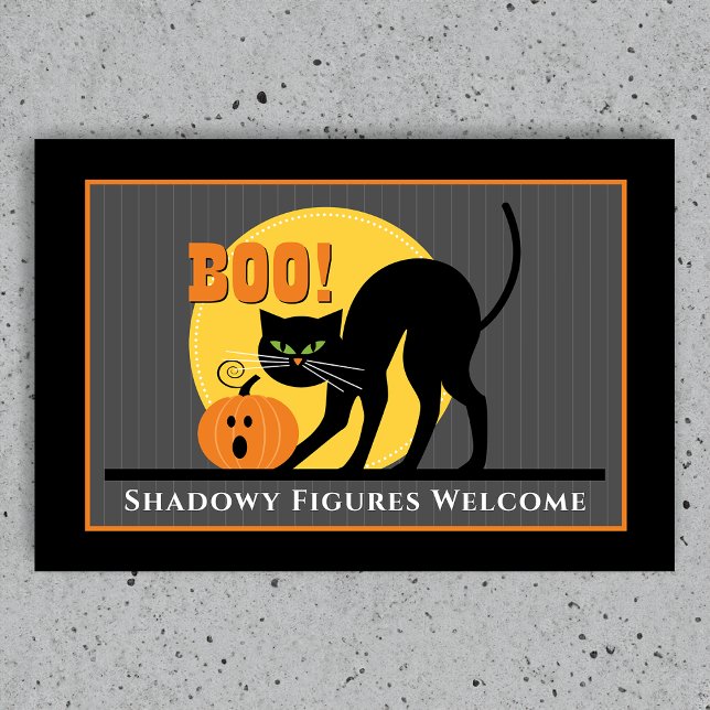 Spooky Black Cat Pumpkin Halloween Fußmatte (Von Creator hochgeladen)