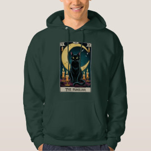 Spooky Black Cat Tarot Card Hoodie