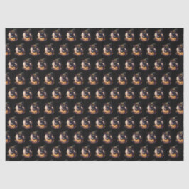 Spooky Black Cat und Jack-o-Lantern Orange Seidenpapier