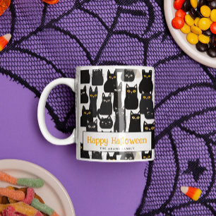 Spooky Black Cats Individuelle Name Happy Hallowee Tasse
