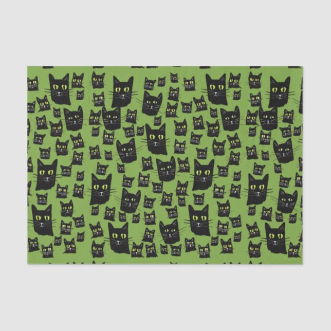 Spooky Black Cats Seidenpapier (Vorderseite)