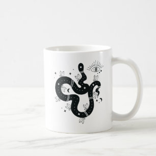 Spooky Black Celestial Snake Design Kaffeetasse