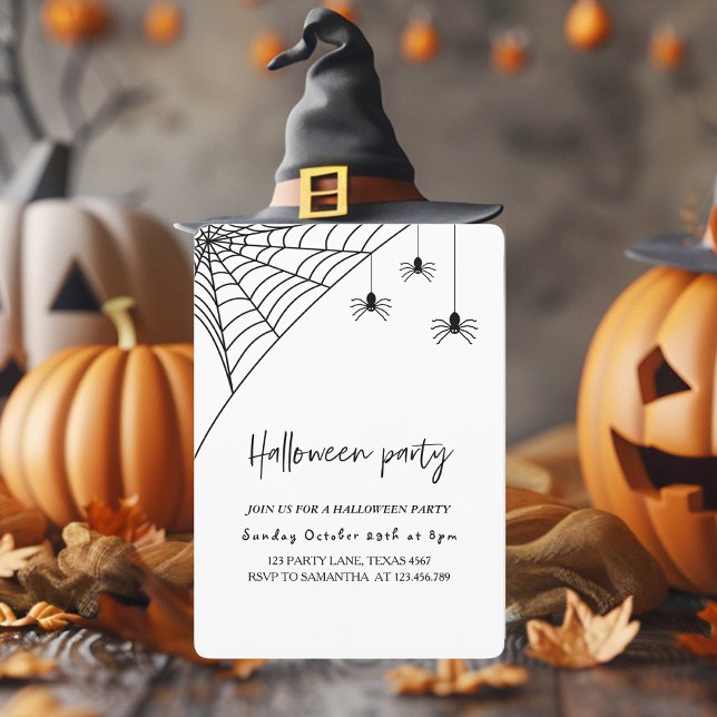 Spooky Black Spiders Party | Frohe Halloween Einladung (Von Creator hochgeladen)