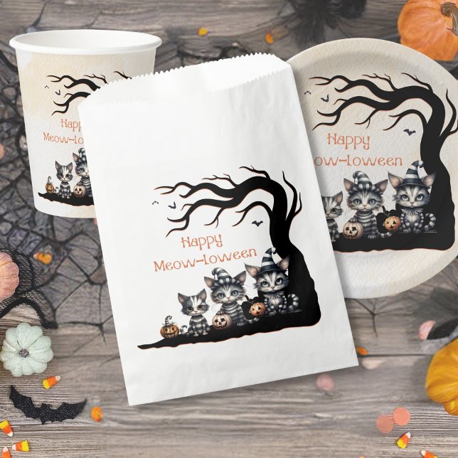 Spooky Black Striping Halloween Ghost Kittens Geschenktütchen (Von Creator hochgeladen)