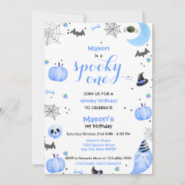 Spooky Blue Ghost 1. Geburtstag Einladung