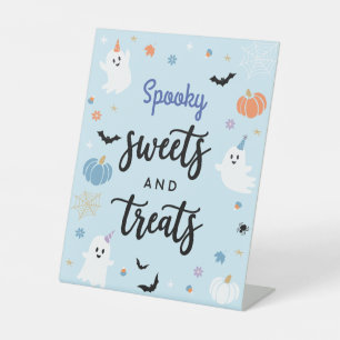 Spooky Blue Ghost Halloween Spooky Süßigkeiten & L Sockelschild