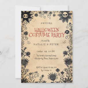 Spooky Blume Kinder Halloween-Party Einladung