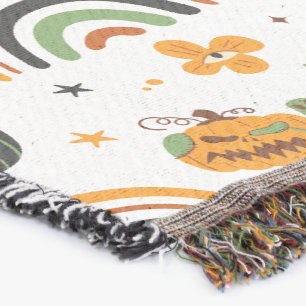 Spooky Boho Halloween Pattern Decke
