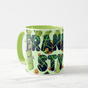 Spooky Bold Frankenstein Halloween Ästhetik Tasse