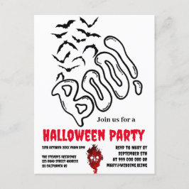 Spooky BOO Bat Swarm Halloween Design Postkarte