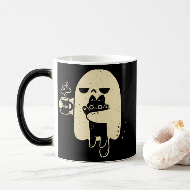 Spooky Boo Ghost Coffee Tasse - Funny Halloween-Ge (Mit Donut)